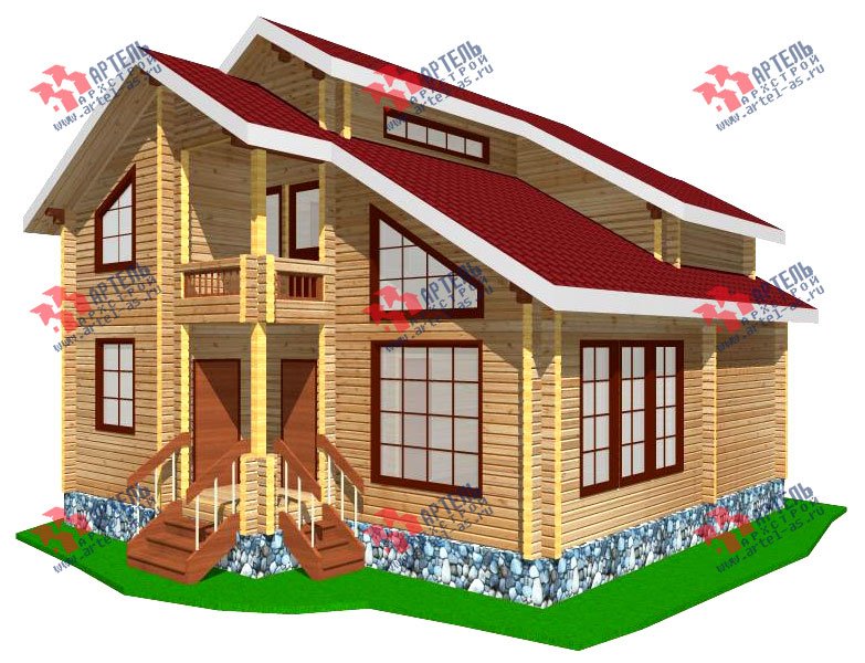 двухэтажный дом из профилированного бруса площадью от 100 до 150 кв. м. с  балконом, мансардой, проект Вариант 9.3 К фотография 252