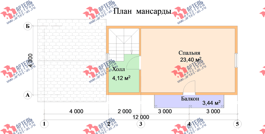 двухэтажный дом из профилированного бруса площадью до 100 кв. м., проект Вариант 7 фотография 3349