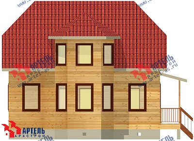 двухэтажный дом из бруса площадью от 100 до 150 кв. м. с  мансардой, эркером, проект Вариант 8 Б фотография 1176