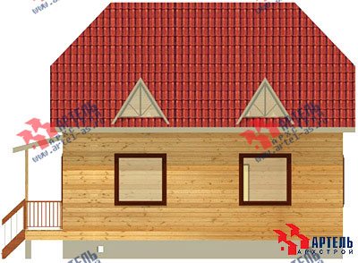 двухэтажный дом из бруса площадью от 100 до 150 кв. м. с  мансардой, эркером, проект Вариант 8 Б фотография 1177