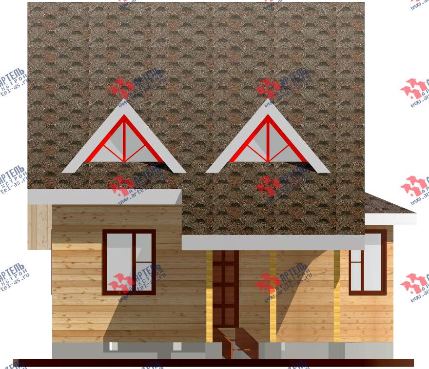 двухэтажный дом из профилированного бруса площадью до 100 кв. м. с  мансардой, эркером, проект Вариант 7 В фотография 799