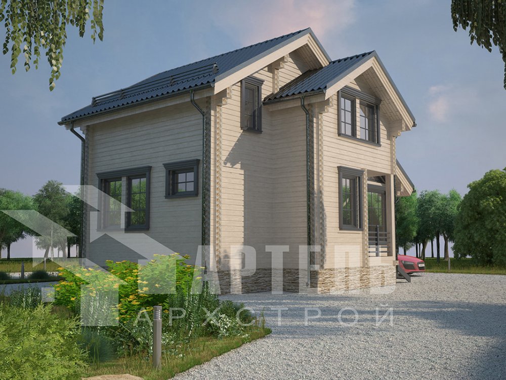 двухэтажный дом из профилированного бруса площадью до 100 кв. м. с  мансардой, проект Вариант 5.6 А фотография 4218