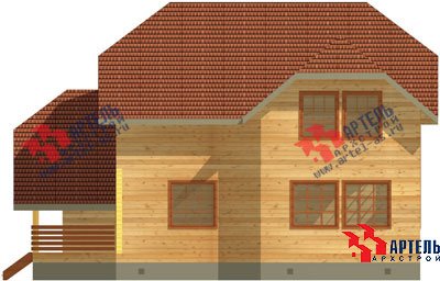двухэтажный дом из бруса площадью свыше 200 кв. м. с  гаражом, террасой, проект Вариант 13 Б фотография 1476