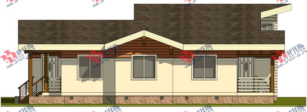 одноэтажный дом из профилированного бруса площадью от 150 до 200 кв. м. с  террасой, проект Вариант 5 фотография 2670
