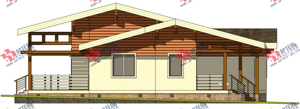 одноэтажный дом из профилированного бруса площадью от 150 до 200 кв. м. с  террасой, проект Вариант 5 фотография 2671