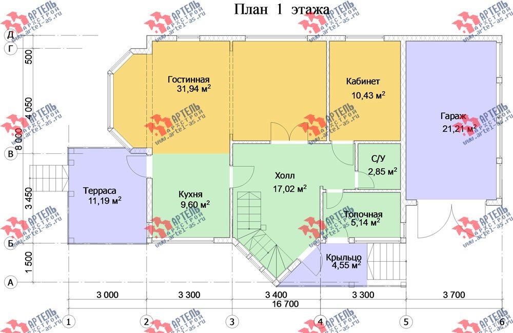 двухэтажный дом из бруса площадью от 150 до 200 кв. м. с  мансардой, террасой, эркером, проект Вариант 10 фотография 3009