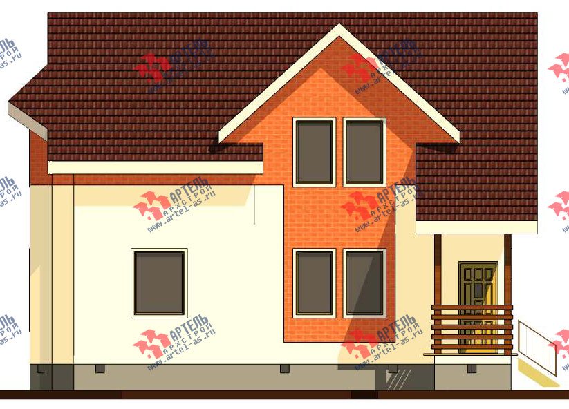 двухэтажный дом из бруса площадью от 150 до 200 кв. м. с  террасой, эркером, проект Вариант 8 фотография 2813