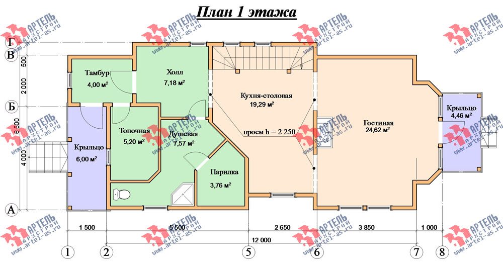 трёхэтажный дом из бруса площадью свыше 200 кв. м. с  балконом, мансардой, проект Вариант 6.3 Н фотография 2299