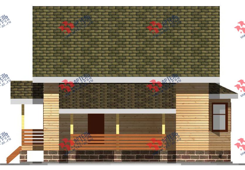 двухэтажный дом из бруса площадью от 150 до 200 кв. м. с  балконом, мансардой, террасой, эркером, проект Вариант 8 С фотография 2384