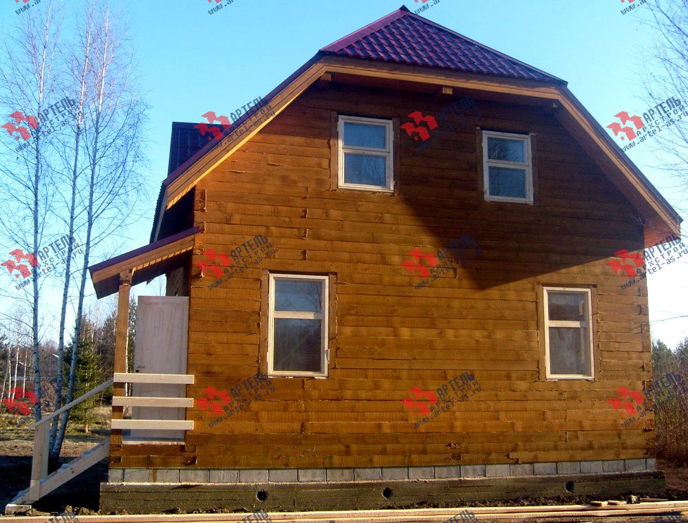 дом из профилированного бруса построенный по проекту Вариант 7.5 А фотография 1667