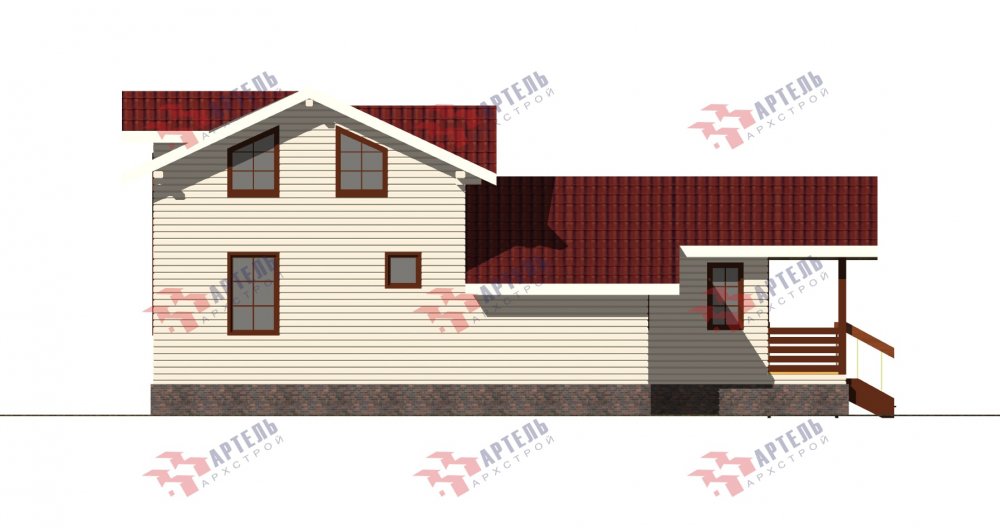 двухэтажный дом из профилированного бруса площадью от 100 до 150 кв. м., проект Вариант 13.3 А фотография 5233