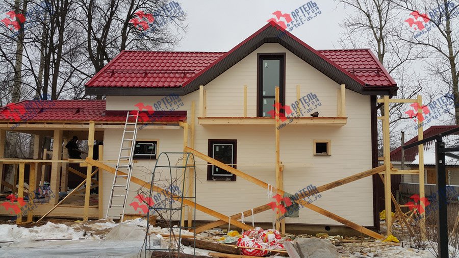 дом из профилированного бруса построенный по проекту Вариант 7 фотография 3723