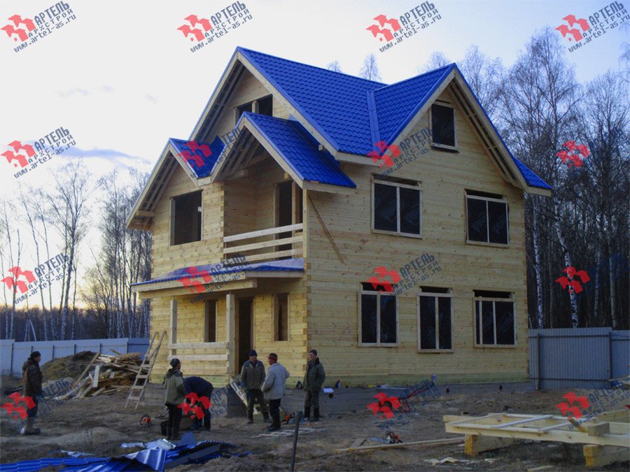 дом из бруса построенный по проекту Вариант 8 П фотография 3754